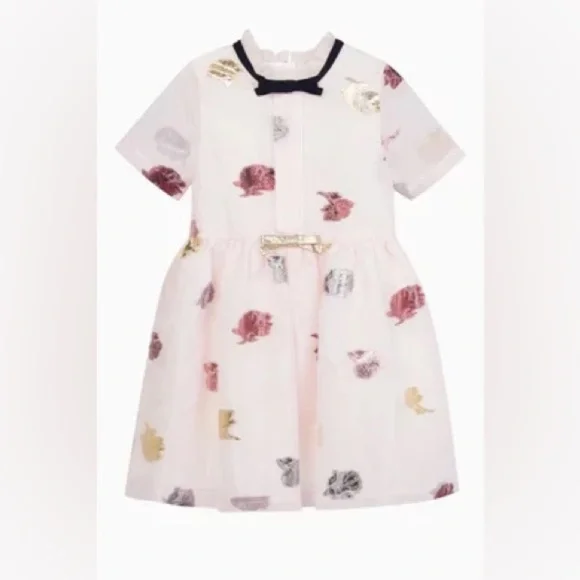 Hucklebones London dress empire bows organza formal metallic blush toddler girls - Picture 8 of 9